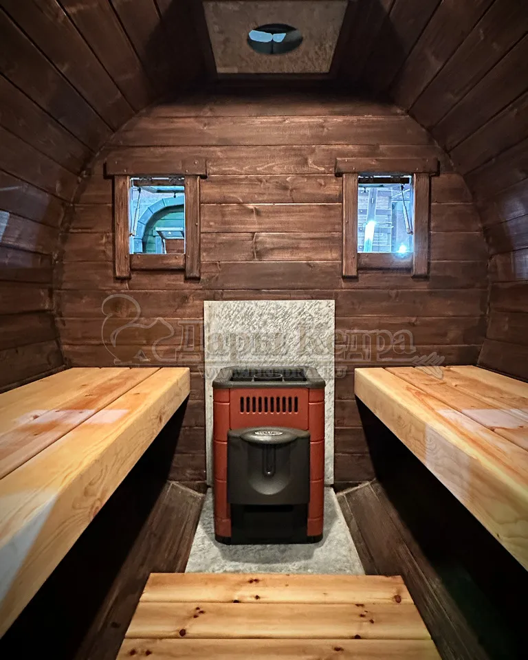 Баня-бочка круглая из кедра 3 метра